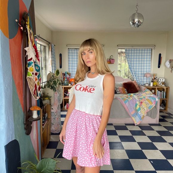 Vintage Pink Polka Dot Mini Skirt - Picture 9 of 10